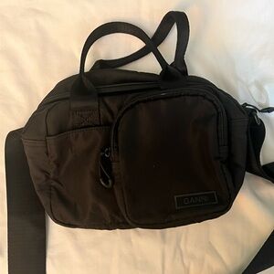 GANNI
Black Recycled Polyester Shoulder Bag